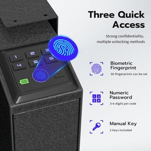 Caja Fuerte de Acero Automática con Apertura por Empuje y Tracción, Cerradura Digital Electrónica con Huella Dactilar, Contraseña y Llave, para Seguridad en el Hogar y la Oficina, Modelo T8 - Product Image 4