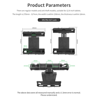 VIN mounts Support tablette 12.9" avec verrou, longueur réglable 10.63–12.48in, largeur fixe jusqu’à 9.37in, support universel