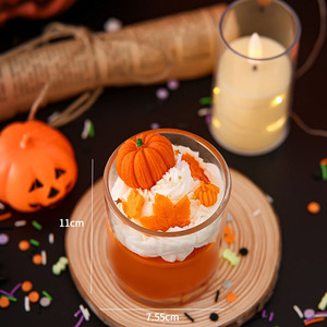 Vela Aromática de Calabaza de Halloween con Aroma a Naranja Sanguina, Decoración Otoñal, Cera de Soja Perfumada - Product Image 1