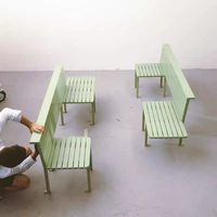 Ensemble table et tabourets en aluminium avec dossier intégré, style nordique, pour cour, café en plein air, mobilier de loisirs extérieur