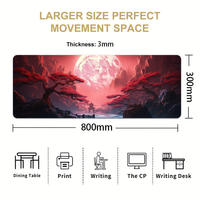 Tapis de Souris Vierge pour Sublimation Anime Dessin Animé 800x300x3mm Grand Tapis de Bureau Étendu Base en Caoutchouc Naturel Bord Cousu Étanche