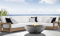 IXTAPA Table de feu ronde ensemble de patio extérieur socle de foyer en béton armé barbecue essentiel maison Table en marbre de luxe