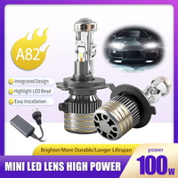 Ampoule de phare LED A82 100W H4 H7 6800LM 6000K Blanc Voiture Moto Lentille de projecteur Canbus Kit de conversion de phare LED automobile