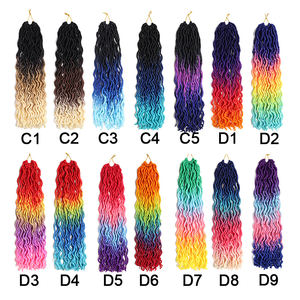 Cabello de ganchillo <span class=keywords><strong>largo</strong></span> y ondulado para mujer, <span class=keywords><strong>pelo</strong></span> trenzado sintético con degradado de 30 pulgadas, con diseños de diosa Locs de imitación, raíces africanas y rastas - Product Image 5