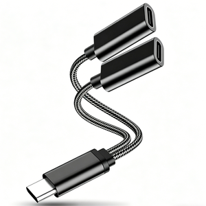 Cable USB C Trenzado Antidesgaste de 30000 Curvaduras, Tipo C 2x para <span class=keywords><strong>Adaptador</strong></span> Divisor, Compatible con iPhone 15/14/13 y iPad, Marca OEM - Product Image 2