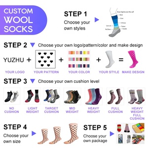 Vente en gros Chaussettes d'hiver en laine durables et confortables personnalisées pour adultes Chaussettes de chasse chaudes en laine mérinos pour le <span class=keywords><strong>ski</strong></span> et le snowboard - Product Image 2