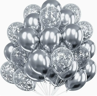 Kit de guirlande d'arche de ballons noir et or 50 pièces/ensemble, ballons en latex avec confettis pour fête, remise de diplôme, joyeux anniversaire, décoration de fête