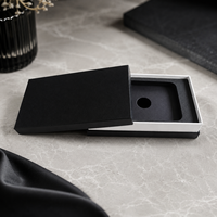 Boîte cadeau en papier noir de qualité supérieure avec insert en mousse pour accessoires électroniques, outils de beauté et emballage de produits de luxe