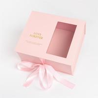 Boîte Cadeau de Luxe pour Fleurs Conservées, Emballage pour Cosmétiques et Aromathérapie avec Fenêtre et Ruban
