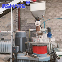 Machine à granulés de biomasse 3-4 tonnes/heure avec moteur à faible consommation d'énergie, engrenage facile à utiliser, pour sciure de bois/paille/combustible 4-30mm, pompe incluse