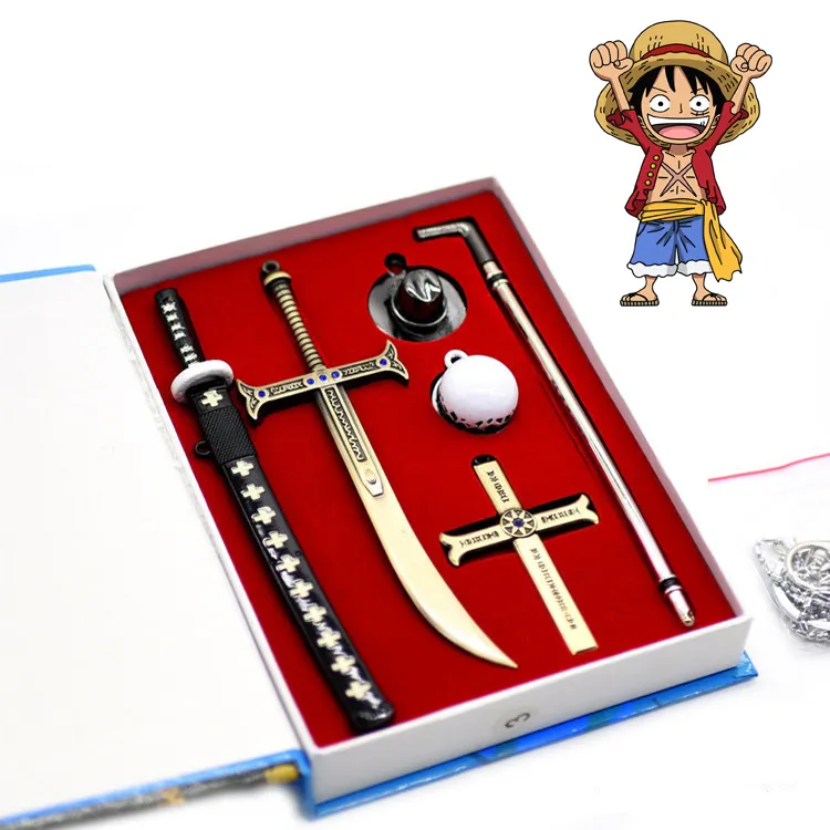 Cosplay Metal Darts Toys Collection Sword Ring Model Zoro Luffy Anime One Piece Knife Weapon Set