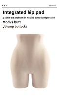 Shorty sculptant taille haute sans couture pour femme, rehausseur de fesses avec rembourrage large, effet hanches et cuisses sculptées