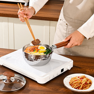 Casserole Yukihira en acier inoxydable 316L Hong Junda avec poignée en bois, cuiseur vapeur double couche, pot à soupe, pot de cuisine - Product Image 2