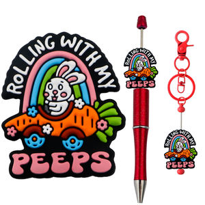 Nueva venta al por mayor sin BPA fácil <span class=keywords><strong>de</strong></span> atar bebé DIY collar pulsera <span class=keywords><strong>Bad</strong></span> <span class=keywords><strong>Bunny</strong></span> personaje encantos Pascua Focal cuentas para bolígrafos - Product Image 6