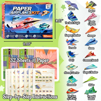 Kit d'avions en papier origami colorés pour enfants avec 16 modèles classiques, avions créatifs à plier et à faire voler pour les tout-petits