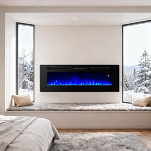 <span class=keywords><strong>Chimenea</strong></span> Eléctrica Moderna de Pared de 60 Pulgadas con Efecto de Llama Artificial de Cristal de Calidad - Product Image 6