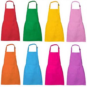 Lot de 8 tabliers de chef imperméables et ajustables pour enfants, avec 2 poches, style bavoir, pour cuisine, artisanat, peinture, garçons et filles - Product Image 3