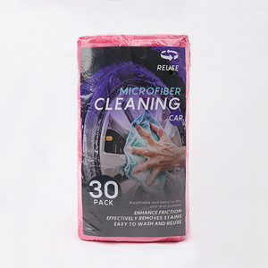 ผ้าทำความสะอาดไมโครไฟเบอร์ 30x30 ซม. 40 ผืน ผ้าเช็ดรถ หนา ซึมซับได้ดี ใช้ซ้ำได้ - Product Image 5