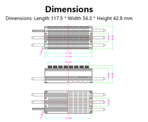 Controlador Electrónico de Velocidad (ESC) U200 5-14S 200A IPX4 FPV 1050us-1940us, Regulador de 320g para Motores sin Escobillas, para Drones Agrícolas - Product Image 3