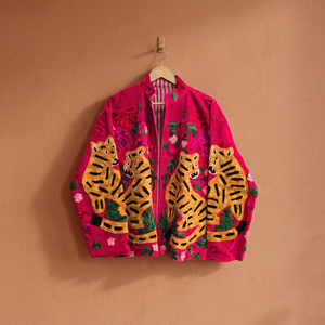 <b>Yellow</b> Hand Embroidered Floral Jacket Women Stand Collar Full Sleeve Boho Prairie Chic Spring Cotton <b>Coat</b> Open Front Boho Casual - Product Image 1