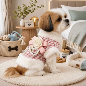 Pet Winter Warm Vest With Pearl Decor Stylish Fall <strong>Cold</strong> <strong>Weather</strong> Coat Soft Comfortable Accessory <strong>Outfit</strong> for Daily Wear - Product Image 3