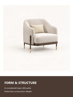 Fauteuil d'appoint moderne rembourré avec dossier incurvé pour salon ou coin lecture