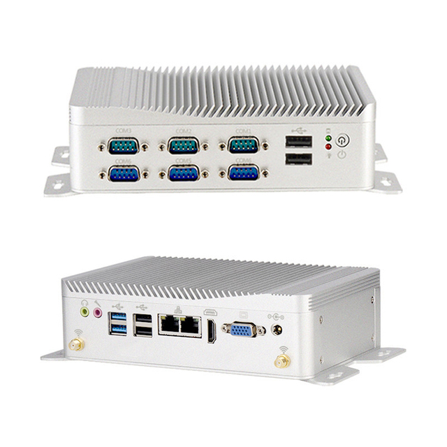 J4125 Quad Core Mini PC 6 RS232 Small Computer LINUX Barebone System