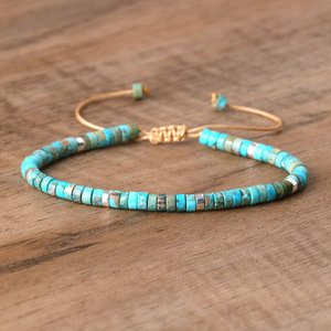 Pulsera Unisex <span class=keywords><strong>de</strong></span> Piedra Imperial Natural con Cuentas Espaciadoras, Cristales Tejidos y Diamantes <span class=keywords><strong>de</strong></span> Imitación, Exquisita, Moderna, Ajustable, para Regalo - Product Image 1