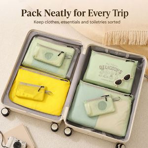 Ensembles de 3 cubes de rangement légers en nylon, organisateurs imperméables pour vêtements et articles de toilette, sacs de voyage - Product Image 1