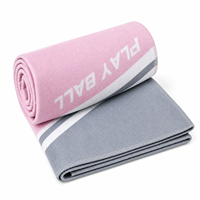 Serviette de sport Eastsunshine personnalisée avec logo, en microfibre à séchage rapide, tricotée en trame, rose et gris, bicolore, pour la gym et le fitness