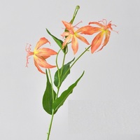 Bunga Lily Api Oranye Buatan, Bunga Buatan Realistis Cetak 3D untuk Rumah