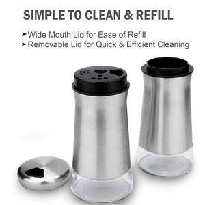 150ml nouveau Design balise en acier inoxydable coquille épices bocaux en verre Condiment conteneur sel poivre shaker assaisonnement <span class=keywords><strong>bouteille</strong></span> - Product Image 6