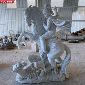 Figura de jardín al aire libre de tamaño real, escultura de soldado romano de mármol para personas - Product Image 4