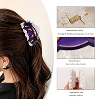 Nouvel Arrivage Halloween Pince à Cheveux Griffe Requin Motif Citrouille Crâne Mignon, Accessoire pour Chignon Femme, Logo Personnalisé