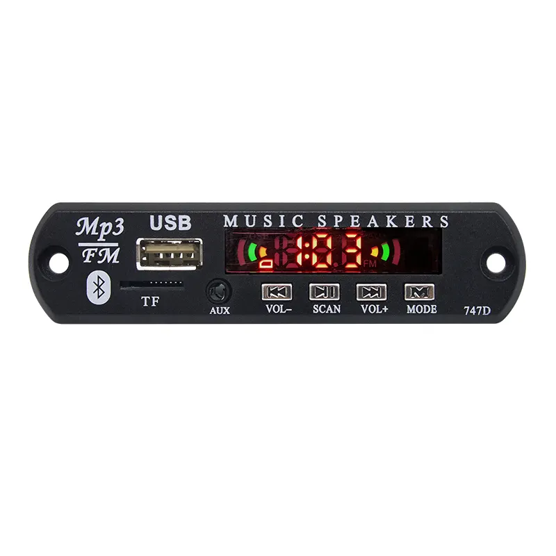 Carro MP3 Player Decodificador Placa Módulo De Áudio Bluetooth DC 5V/12V Rádio FM USB TF Card Suporte