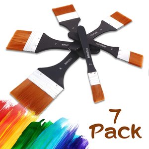 Pinceaux plats larges Pinceaux de peinture doux Pinceaux d'artisanat de tailles assorties Pinceaux en nylon pour toile à l'huile Aquarelle <span class=keywords><strong>Gesso</strong></span> - Product Image 4