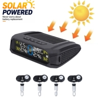 Sensor Tpms Universal Nirkabel Tenaga Surya Sistem Pemantau Tekanan Ban Real Time Daya Tahan Baterai Lama untuk Truk