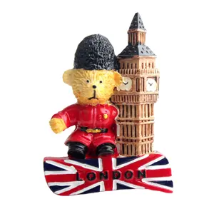 फ़ैक्टरी कस्टम डिज़ाइन ब्रिटेन इंग्लैंड यूके ब्रिटिश पर्यटन स्मृति चिन्ह 3डी रेज़िन फ्रिज मैग्नेट