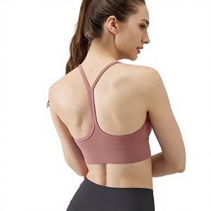 Nuovo <span class=keywords><strong>Reggiseno</strong></span> Sportivo da Donna in Nylon 100% con Spalline Sottili e Design Sexy sulla Schiena, Traspirante e Effetto Nudo, Stile <span class=keywords><strong>Canotta</strong></span> Media per Yoga e Palestra - Product Image 1