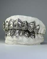 Grillz massifs en argent sterling S925, design géométrique 3D à facettes, ensemble complet, bijoux hip-hop, grillz dentaires personnalisés