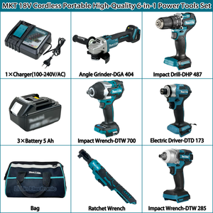 ชุดเครื่องมือสว่านไฟฟ้าและเครื่องเจียรไฟฟ้าขายดี พร้อมที่ชาร์จแบตเตอรี่ OEM 1 ชุด สแตนเลส น้ำหนักเบา - Product Image 4