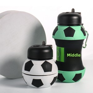 Bouteille d'eau pliable en silicone pour football/basketball, bouteille d'eau pour enfants/étudiants, sports de plein air. - Product Image 2