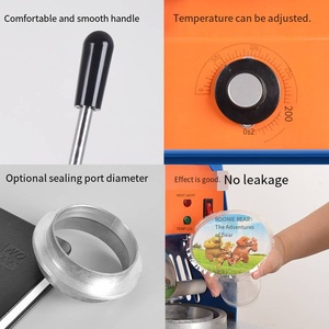 เครื่องซีลเครื่องดื่ม: สำหรับน้ำผลไม้ โยเกิร์ต นม ชานมไข่มุก เครื่องซีลถุง/แก้วพลาสติกด้วยความร้อน เครื่องซีลแก้วสแตนเลส - Product Image 2