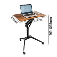 Bureau pour ordinateur portable ergonomique moderne à hauteur réglable, avec vérin hydraulique et manivelle pneumatique, design en bois, mobilier de bureau