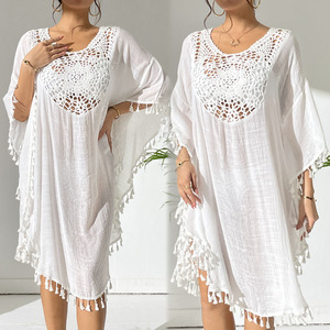 Venta al por Mayor de Nueva Salida de <span class=keywords><strong>Playa</strong></span> <span class=keywords><strong>para</strong></span> Mujer, Diseño de Ganchillo con Parches y Borlas, Perfecta como Ropa Exterior <span class=keywords><strong>para</strong></span> Traje de Baño o Bikini <span class=keywords><strong>para</strong></span> Amazon - Product Image 5
