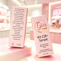 Boîte en papier cosmétique personnalisée avec logo imprimé, boîte pliante rose, emballage pour sérum à la vitamine C, emballage pour flacon d'essence de soin de la peau