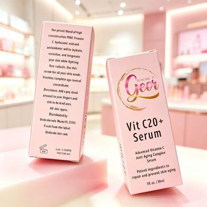 Custom Logo Printed Cosmetic Paper Box Pink Folding Packaging Box Vitamin C Serum Skincare Essence Bottle Packaging <b>Boxes</b> - Product Image 2