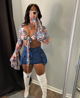 Jupe Courte en Jean Vintage Délavé Taille Haute à Boutons Style Décontracté Streetwear – Vente en Gros Usine