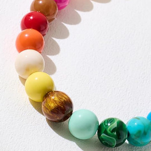 Collar de Cuentas Multicolor Arcoíris Vibrante, Chapado <span class=keywords><strong>en</strong></span> <span class=keywords><strong>Oro</strong></span>, con Bolas Grandes, para la Playa <span class=keywords><strong>en</strong></span> Verano - Product Image 3