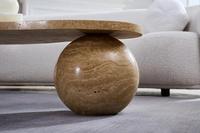 Newstar Pierre Personnalisé Moderne Travertin Salon Pierre Sphère Boule Table Base Travertin Table Basse